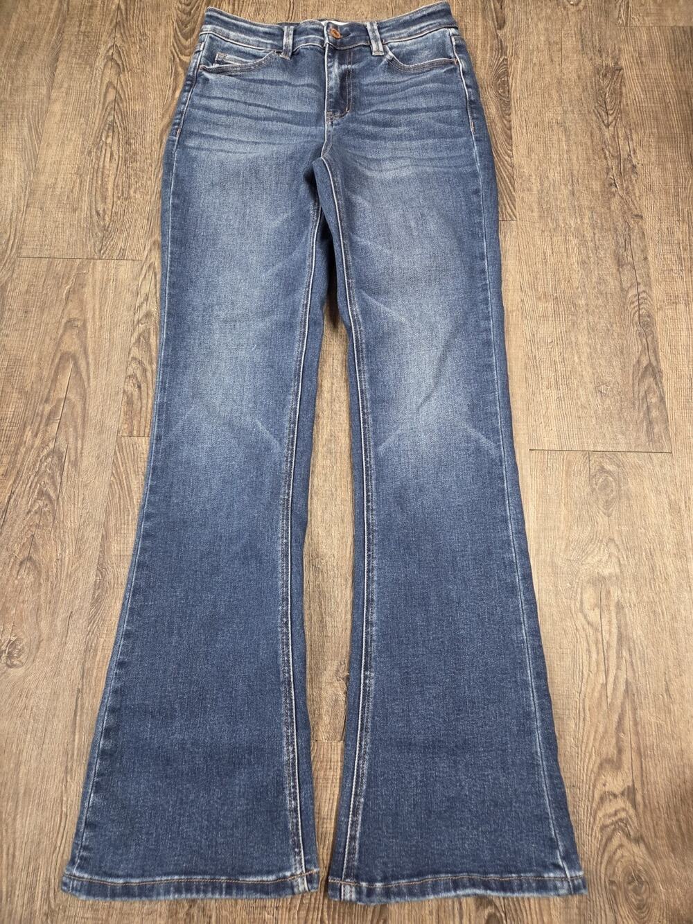 Vervet Blue Little Sunshine High Rise Mini Flare Jeans Denim 26
